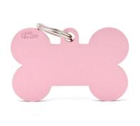 MYFAMILY-Médaille basic os XL pour chien en aluminium rose