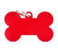 MYFAMILY-Médaille basic os XL pour chien en aluminium rouge