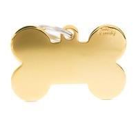 MYFAMILY-Médaille basic os XL pour chien en laiton doré