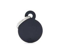 MYFAMILY-Médaille basic petit cercle pour chien en aluminium noir