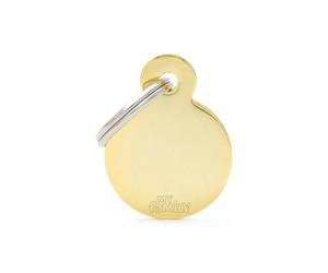MYFAMILY-Médaille basic petit cercle pour chien en laiton doré