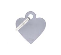 MYFAMILY-Médaille basic petit cœur pour chien en aluminium gris