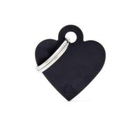 MYFAMILY-Médaille basic petit cœur pour chien en aluminium noir