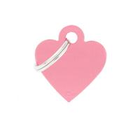 MYFAMILY-Médaille basic petit cœur pour chien en aluminium rose