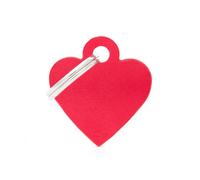MYFAMILY-Médaille basic petit cœur pour chien en aluminium rouge
