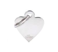 MYFAMILY-Médaille basic petit cœur pour chien en laiton argenté