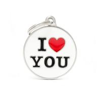 MYFAMILY-Médaille charms I love you pour chien en métal