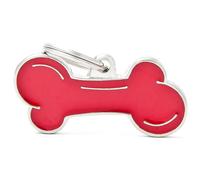 MYFAMILY-Médaille classic os XL rouge pour chien en acier