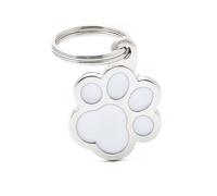 MYFAMILY-Médaille classic patte blanche pour chien en acier