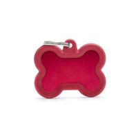 MYFAMILY-Médaille hushtag os rouge en aluminium