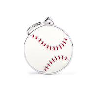 MyFamily Mèdaille pour chien personnalisé Made in Italy, grand cercle de baseball, médaille pour chien gravée gratuitement, métal émaillé à la main, Collection Charms