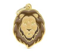 MyFamily Mèdaille pour Chien personnalisé Made in Italy, Lion, Plaque d'identité du Chien gravée Aluminium gravé, Métal émaillé à la Main, Collection Wild