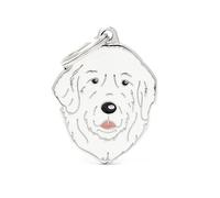 MyFamily Médaille pour chien personnalisée en forme de Patou, plaque signalétique pour chien avec gravure gratuite, émaillée à la main en métal, collection Friends