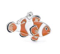 MyFamily Médaille pour chien personnalisée en forme de poisson clown, plaque signalétique pour chien avec gravure gratuite, émaillée à la main en métal, collection Wild