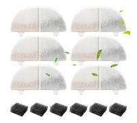 MyfatBOSS Lot de 6 + 6 filtres de rechange pour fontaine à eau pour chat et chien de 68 oz/2 l WF20 CF20