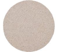 myfelt Béla Tapis Boule de Feutrine Ronde Laine Vierge Beige Ø 120 cm