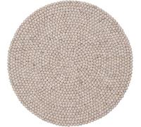 myfelt Béla Tapis Boule feutrée Ronde Laine Vierge Beige Ø 90 cm