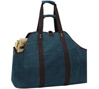 MYFIREPLACEDIRECT Sac fourre-tout en toile cirée, sac fourre-tout extra large durable avec poignées et bandoulière - Bleu foncé
