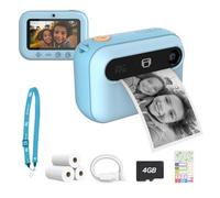 myFirst Insta 20 Appareil photo numérique à impression instantanée pour enfants avec photos 16 MP 1080p, cadeau d'anniversaire pour enfants de 4 à 12 ans, objectif selfie, impression illimitée, carte