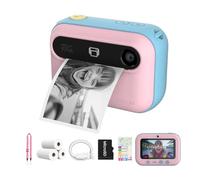 myFirst Insta 20 Appareil photo numérique à impression instantanée pour enfants avec photos 16 MP 1080p, cadeau d'anniversaire pour enfants de 4 à 12 ans, objectif selfie, impression illimitée, carte