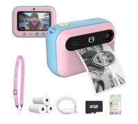 myFirst Insta 20 Appareil photo numérique à impression instantanée pour enfants avec photos 16 MP 1080p, cadeau d'anniversaire pour enfants de 4 à 12 ans, objectif selfie, impression illimitée, carte