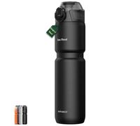 MYFOREST 0,7 Litre Bouteille d'eau de Cyclisme Isotherme, 700 ml Vélo Gourde, Acier Inoxydable Chirurgical: Pas de goût de plastique, Adhérence renforcée sur gravier (Noir mat)