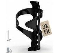 MYFOREST Porte-bidon de vélo lot pour Bouteilles en métal, Taille optimisée | 3 kits de fixation, taille plus grande pour les bouteilles plus grandes, compatibilité universelle, 'Noir opaque, L'