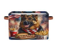 Myfsucce 1 boîte de rangement pliable en tissu avec poignées, motif berger pour la maison, 38,1 x 27,9 x 24,1 cm