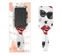 Myfsucce Brosse à cheveux pour femme - Brosse démêlante de massage avec motif amusant de lèvres - Brosse à cheveux lissante antistatique pour cheveux mouillés/secs