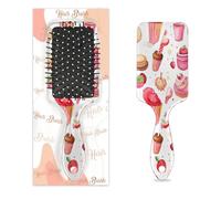 Myfsucce Brosse à cheveux pour femme - Brosse démêlante de massage avec motif crêpe fraise, brosse à cheveux lissante antistatique pour cheveux mouillés/secs