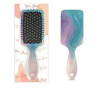 Myfsucce Brosse à cheveux pour femme - Brosse démêlante de massage avec motif de flux de marbre rose violet, brosse à cheveux lissante antistatique pour cheveux mouillés/secs
