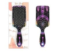Myfsucce Brosse à cheveux pour femme - Brosse démêlante de massage avec motif ethnique coloré attrape-rêves, brosse à cheveux lissante antistatique pour cheveux mouillés/secs