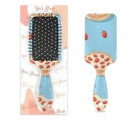 Myfsucce Brosse à cheveux pour femme - Brosse démêlante de massage avec motif pizza fraise, brosse à cheveux lissante antistatique pour cheveux mouillés/secs