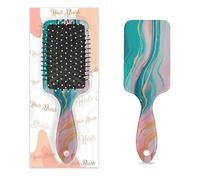 Myfsucce Brosse à cheveux pour femme - Brosse démêlante de massage avec motif tourbillon turquoise rose doré, brosse à cheveux lissante antistatique pour cheveux mouillés/secs