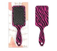 Myfsucce Brosse à cheveux pour femme - Brosse démêlante de massage avec motif zèbre rose et noir, brosse à cheveux lissante antistatique pour cheveux mouillés/secs