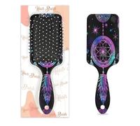 Myfsucce Brosse à Cheveux pour Femme - Coussin Massage Démêlant Brosse avec Attrape-Rêves Motif Ethnique Plume Ethnique Brosse à Cheveux Lissantes Antistatique pour Cheveux Secs/Humides