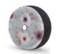 Myfsucce Housse de roue de secours rose anémone pastel avec trou de caméra de recul, housses de pneu en polyester anti-poussière pour voiture, camion, remorque, VUS, camping-car, 43,2 cm