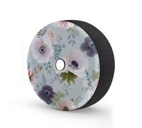 Myfsucce Housse de roue de secours rose blanche anémone gris clair avec trou de caméra de recul, housses de pneu en polyester anti-poussière pour voiture, camion, remorque, VUS, camping-car, 35,6 cm