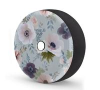 Myfsucce Housse de roue de secours rose blanche anémone gris clair avec trou de caméra de recul, housses de pneu en polyester anti-poussière pour voiture, camion, remorque, VUS, camping-car, 43,2 cm