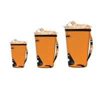 Myfsucce Lot de 3 manchons réutilisables pour tasse à café glacé avec poignée pour boissons glacées et chaudes de 473 à 946 ml, motif chat noir et araignée d'Halloween