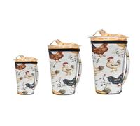 Myfsucce Lot de 3 manchons réutilisables pour tasse à café glacé avec poignée pour boissons glacées et chaudes de 473 à 946 ml, motif poulet et poussins