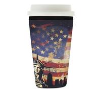Myfsucce Manchon réutilisable en néoprène pour tasse à café glacé avec imprimé statue Liberty Pop Art, épaisseur de 2 mm, taille de 760 à 800 ml