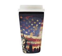 Myfsucce Manchon réutilisable en néoprène pour tasse à café glacé avec imprimé statue Liberty Pop Art, épaisseur de 2 mm, 650 à 680 ml