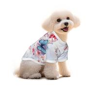 Myfsucce Vêtements d'été pour chiens de petite taille, motif papillon flou, fleur rose, pour garçon, fille, chiot, chat, 1,8 à 2,9 kg