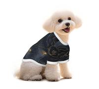 Myfsucce Vêtements d'été pour chiens de petite taille, motif rose, noir, doré, pour garçon, fille, chiot, chat, 5 à 7,3 kg