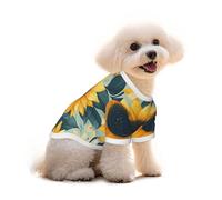 Myfsucce Vêtements d'été pour chiens de petite taille, motif tournesol sur fond bleu, pour garçon, fille, chiot, chat, 5 à 7,3 kg
