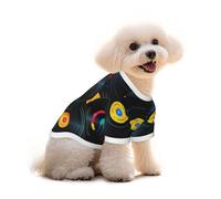 Myfsucce Vêtements pour chiens de petite taille - Disques de musique CD - Chemises pour chien garçon fille chiot animaux de compagnie chats d'été 1,8 à 2,9 kg