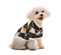 Myfsucce Vêtements pour chiens de petite taille - Marbré noir blanc doré - Chemises pour chien - Pour garçon, fille, chiot et chat - Convient pour l'été - 5 à 7,3 kg