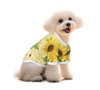 Myfsucce Vêtements pour chiens de petite taille, motif tournesol, abeille, chemise pour chien, garçon, fille, chiot, chat, été, 5 à 7,3 kg