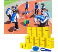 MYFTNP Activités De Groupe en Extérieur : Jeux Compétitifs Et Ludiques, Jeux De Construction De Tours De Blocs pour Renforcer L’Esprit D’équipe, De La Communication, pour Événements Yellow